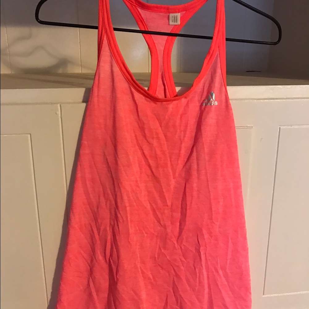 Adidas Coral/Hot Pink Climalite Racerback Tank